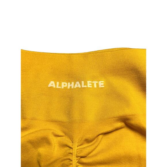 Alphalete Seamless High Rise Butt Scrunch Leggings Golden Yellow Size Small - Picture 3 of 7